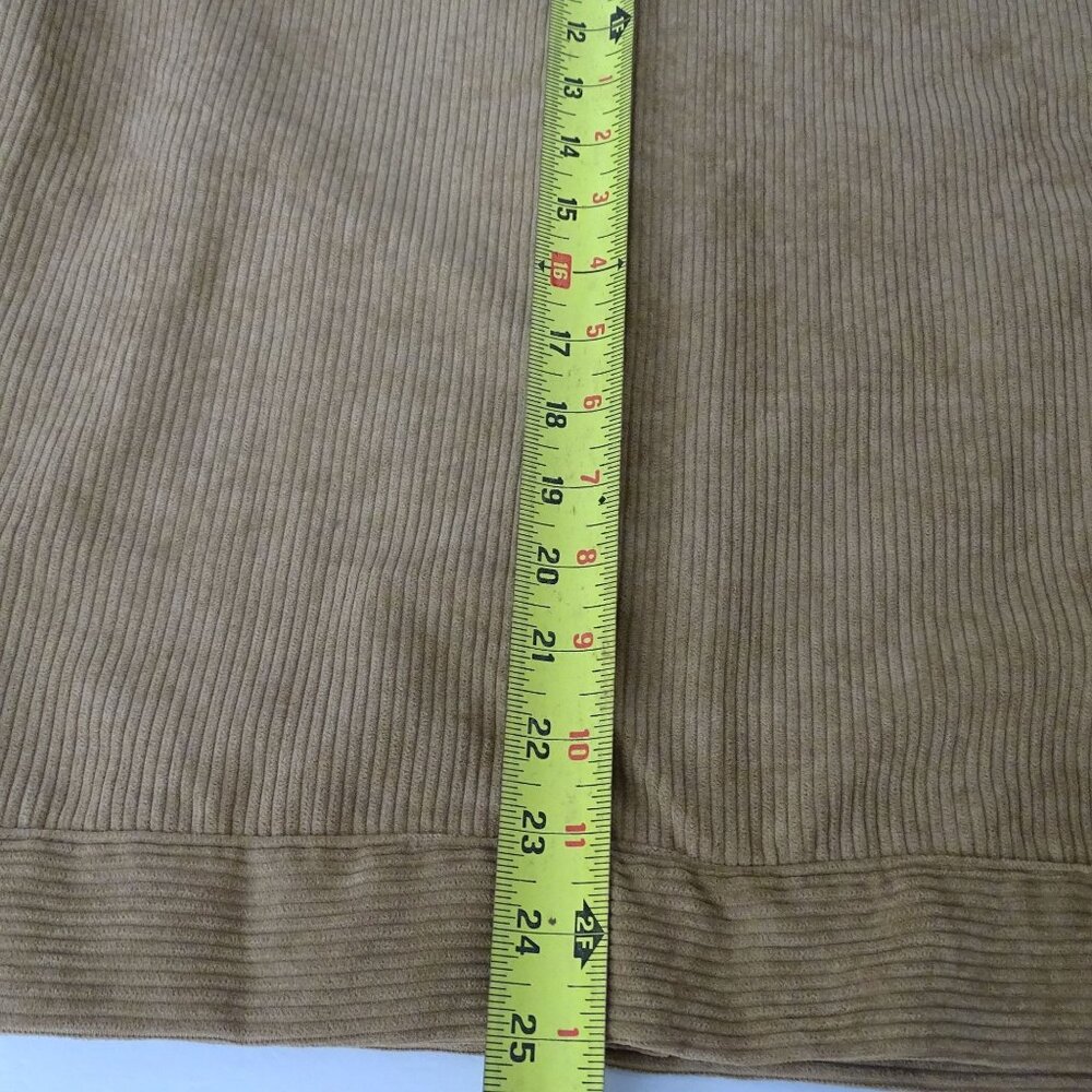 Corduroy Button Up Shirt Jacket Tan Women Size L Long Sleeve Pockets - Picture 11 of 11